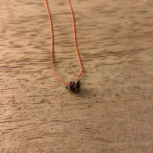 Dogeared Gold origami crane Charm Necklace on Red string - Picture 1 of 6